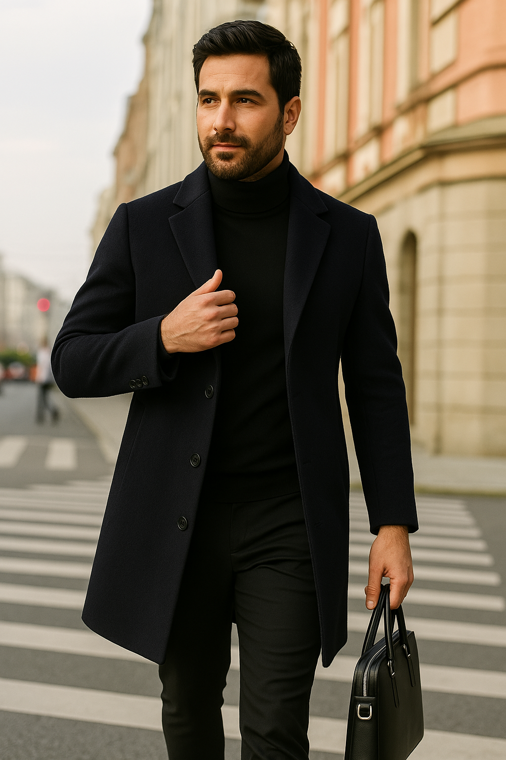 
Hudson wool trench coat for men – winter overcoat by MARTINEZ
