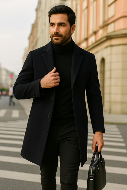 
Hudson wool trench coat for men – winter overcoat by MARTINEZ